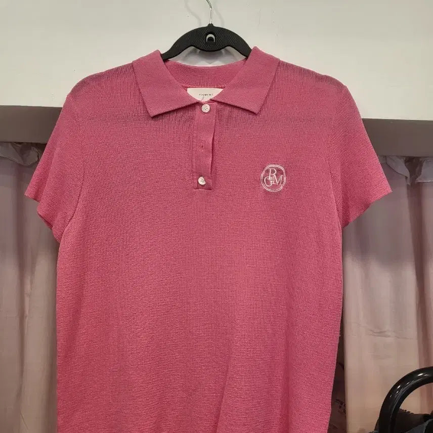[SOLD OUT] RGM 핑크 반팔 카라 니트