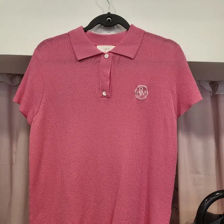 [SOLD OUT] RGM 핑크 반팔 카라 니트