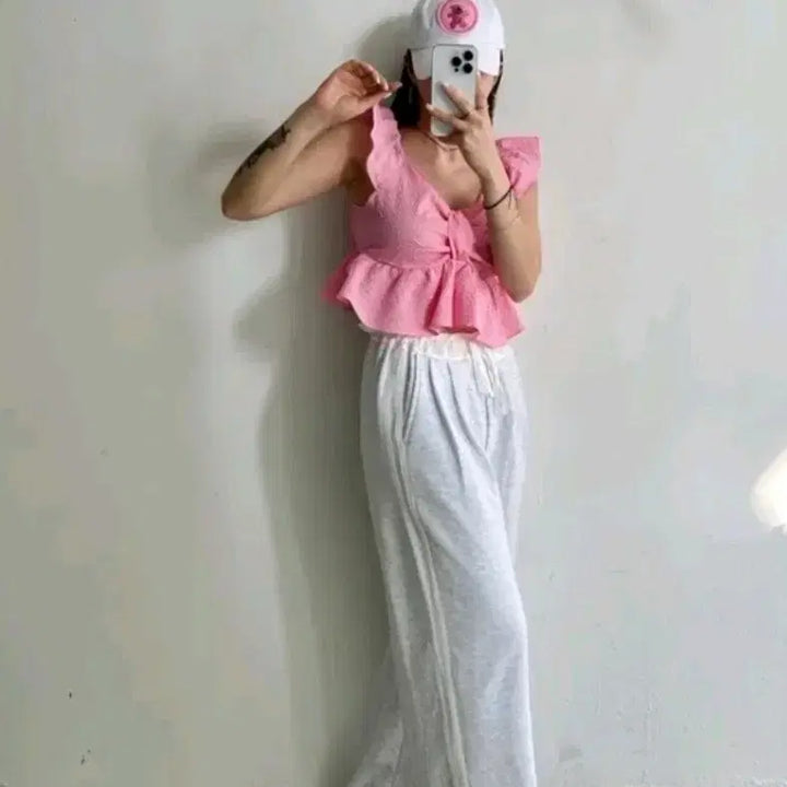 [BUNJANG] Frill Sleeveless Blouse / 프릴 나시 블라우스 세일(20.000-12.000