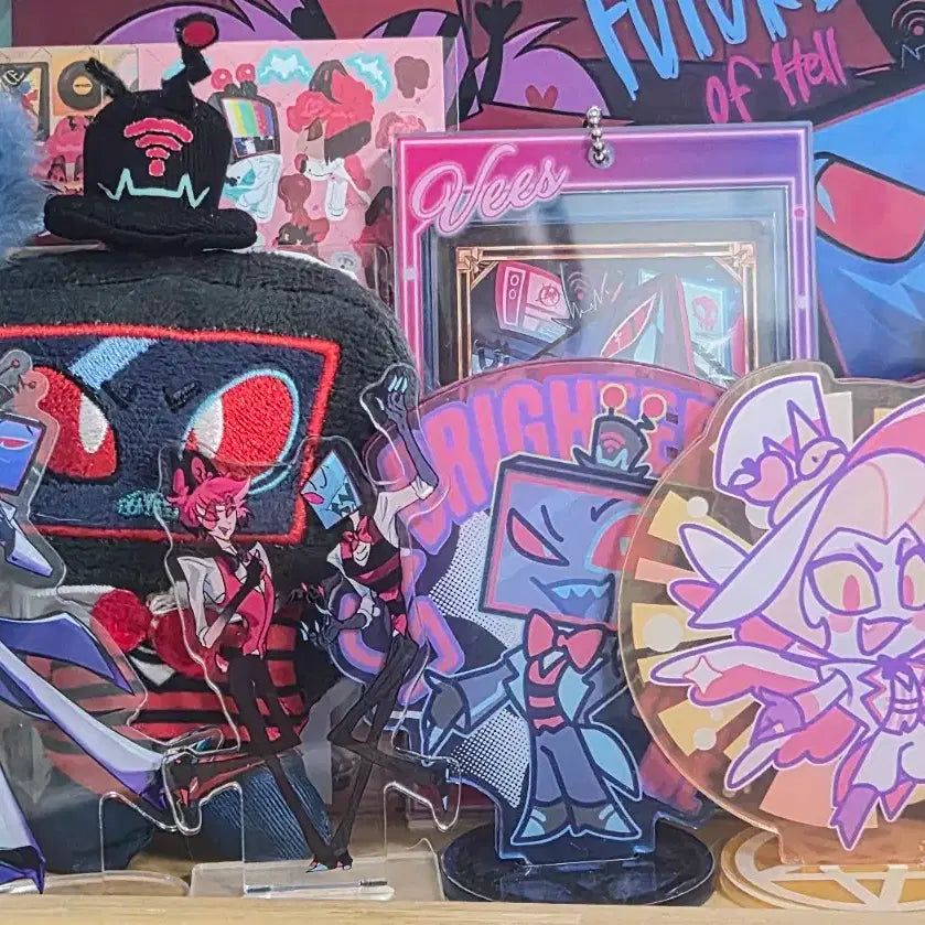 [BUNJANG] Hazbin Hotel Acrylic Standee Set (Lucifer, Vox, Velvette) / 급처) 해즈빈호텔 복알&amp;복스&amp;루시퍼 비공식 아크릴 스탠드
