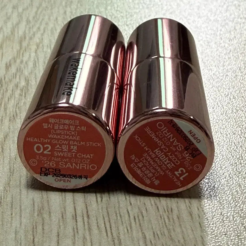 [BUNJANG] WAKEMAKE Healthy Glow Balm Stick (02 Sweet Chat, 13 Cozy Mellow) - Hello Kitty Black Edition / 웨이크메이크 헬시 글로우 밤 스틱 02호 스윗챗, 13호 코지미어