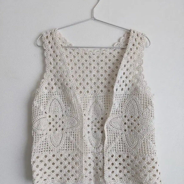 [BUNJANG] Vintage Crochet Knit Layered Vest Bohemian / 반택 가능 / vintage 빈티지 크로셰 니트 레이어드 베스트 보헤미안