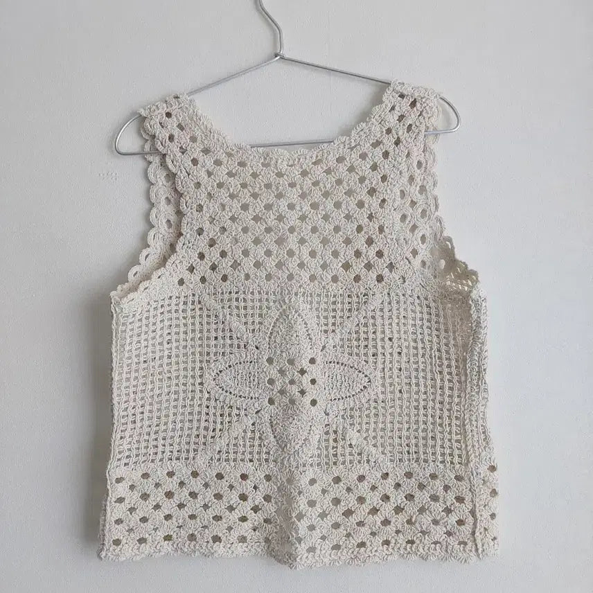 [BUNJANG] Vintage Crochet Knit Layered Vest Bohemian / 반택 가능 / vintage 빈티지 크로셰 니트 레이어드 베스트 보헤미안