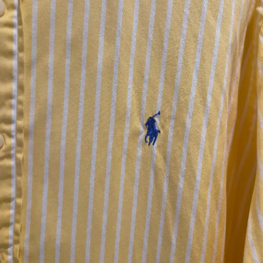 [BUNJANG] Polo Ralph Lauren Yellow Stripe Custom Fit Shirt Size 43 / 폴로 랄프로렌 셔츠 옐로우 스트라이프