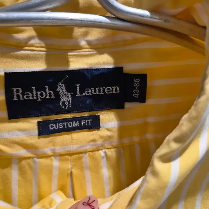 [BUNJANG] Polo Ralph Lauren Yellow Stripe Custom Fit Shirt Size 43 / 폴로 랄프로렌 셔츠 옐로우 스트라이프