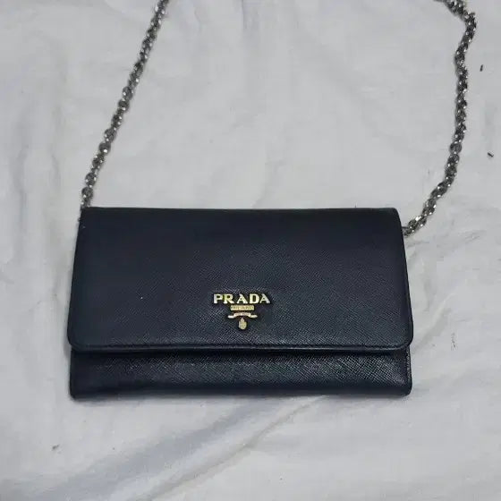 [BUNJANG] Prada Saffiano Bifold Wallet Crossbody Bag / 프라다 중지갑겸 크로스백