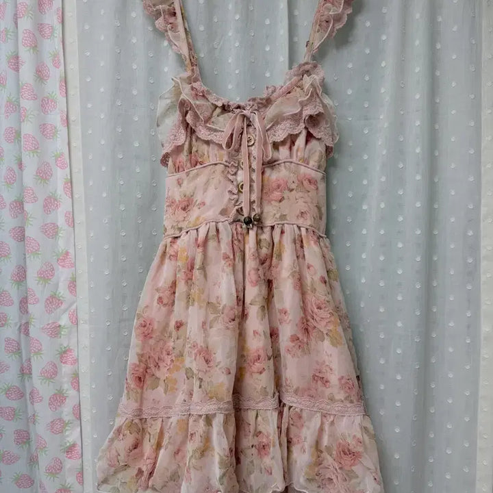 [BUNJANG] Lizlisa Floral Chiffon Lace Dress Pinterest Latte Gal / 리즈리사 플로럴 쉬폰 레이스 원피스 핀터레스트 라떼갸루