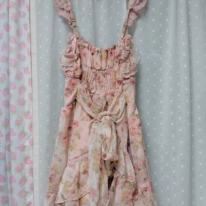 [BUNJANG] Lizlisa Floral Chiffon Lace Dress Pinterest Latte Gal / 리즈리사 플로럴 쉬폰 레이스 원피스 핀터레스트 라떼갸루