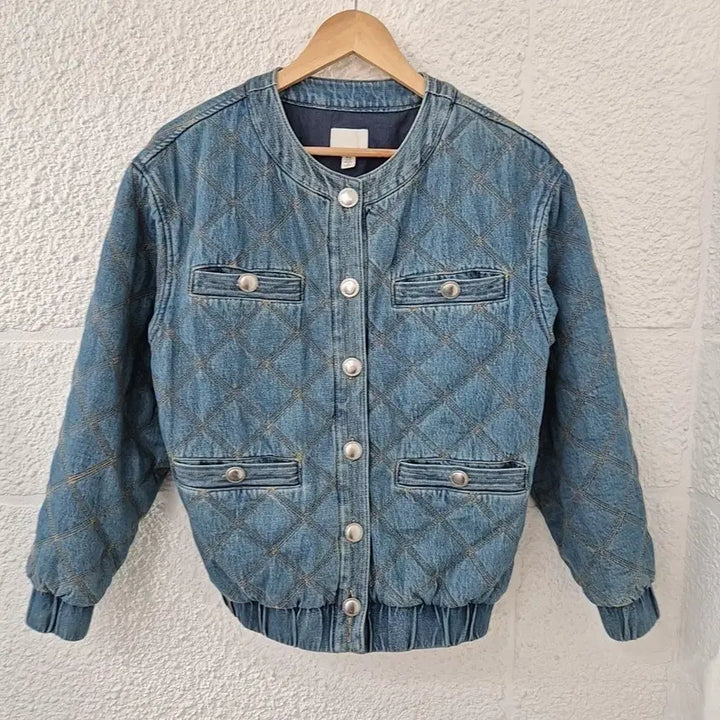 [BUNJANG] H&amp;M Denim Quilting Blouson Jacket / h&amp;m 데님 퀼팅 블루종 자켓