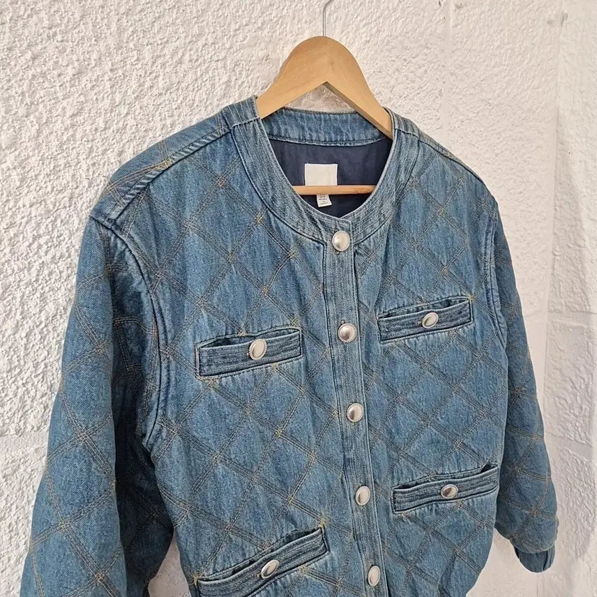 [BUNJANG] H&amp;M Denim Quilting Blouson Jacket / h&amp;m 데님 퀼팅 블루종 자켓