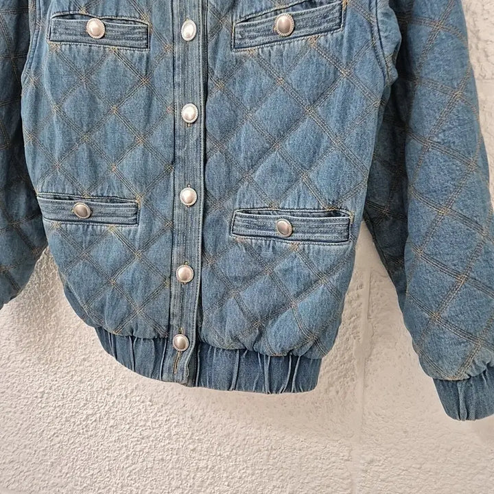 [BUNJANG] H&amp;M Denim Quilting Blouson Jacket / h&amp;m 데님 퀼팅 블루종 자켓