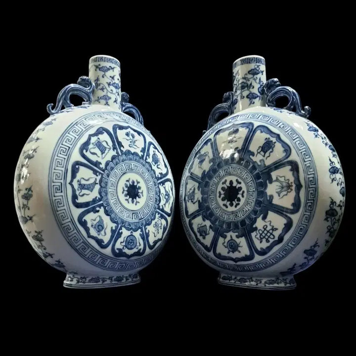 [BUNJANG] Qing Dynasty Qianlong Period Celadon Porcelain Twin Vase Set - &
