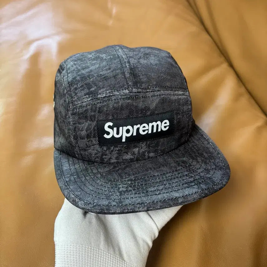 [BUNJANG] Supreme Crocodile Box Logo Camp Cap Black / 슈프림 캠프캡 모자 박스로고 크로커다일 블랙
