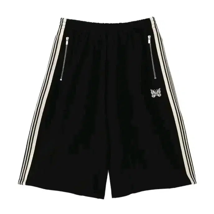 [BUNJANG] Needles x LHP Cotton Jersey HD Track Shorts Black / 니들스 LHP H.D. 트랙 쇼츠 코튼 저지 블랙