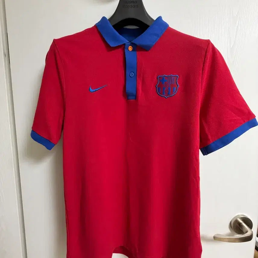 [BUNJANG] Nike FC Barcelona Polo T-Shirt Red / 나이키 FC 바르셀로나 폴로 티셔츠 레드