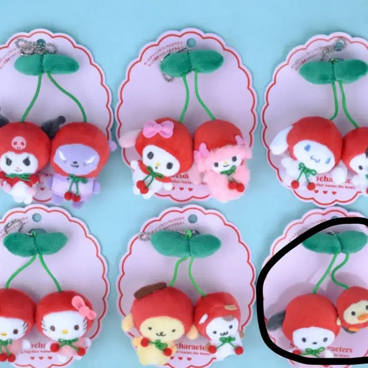 [BUNJANG] Sanrio Pochacco Cherry Mascot Keychain Doll Badge / [산리오] 산리오 마스코트 체리 키링 인형 뱃지 포챠코