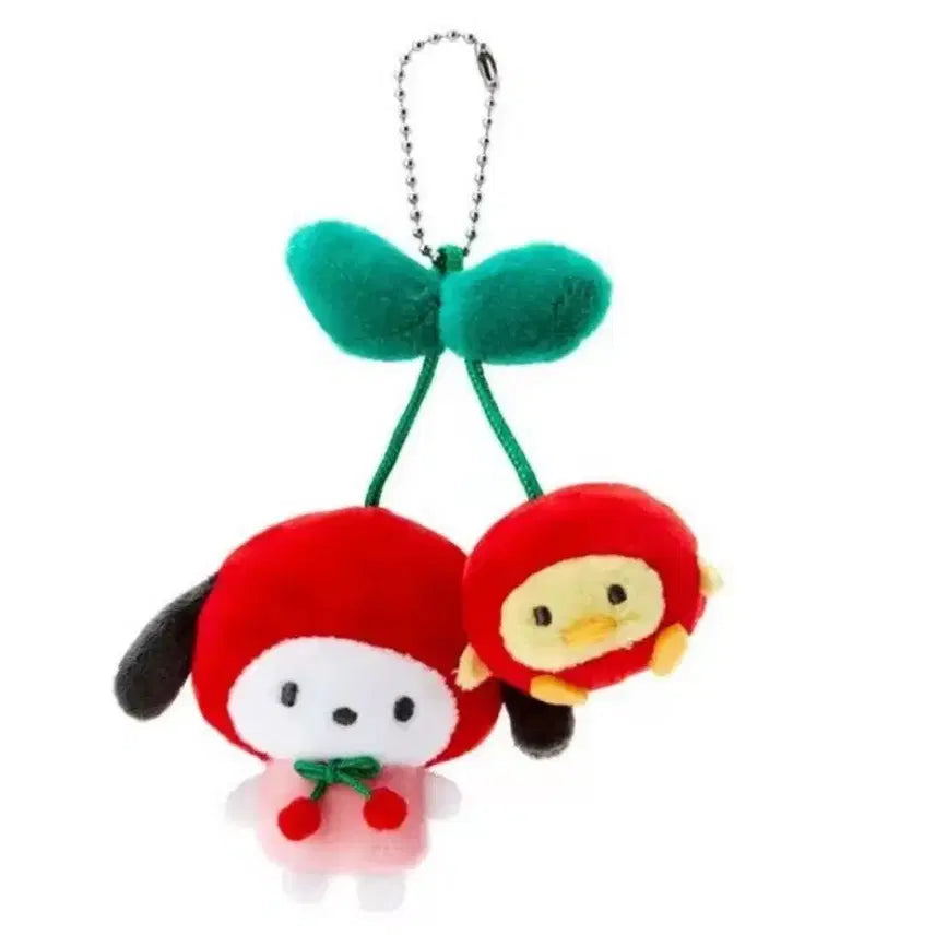[BUNJANG] Sanrio Pochacco Cherry Mascot Keychain Doll Badge / [산리오] 산리오 마스코트 체리 키링 인형 뱃지 포챠코