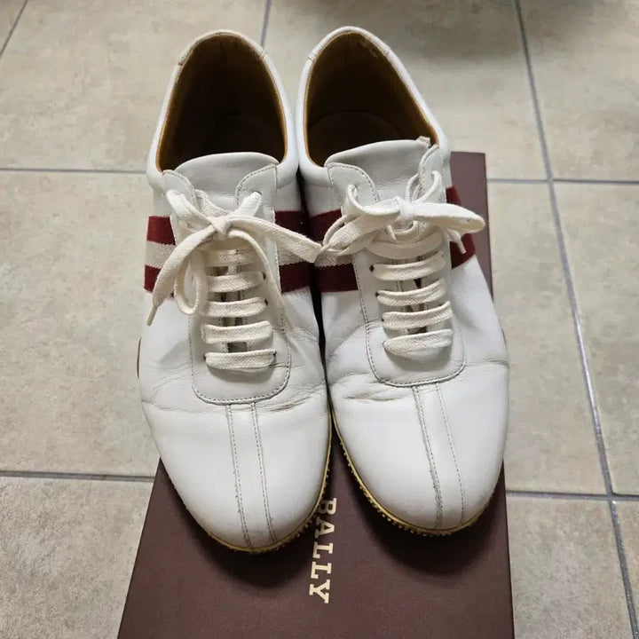 [BUNJANG] Bally White Calfskin Plain Sneakers / 발리 화이트 스니커즈 WHITE CALF PLAIN 260 백화점정품