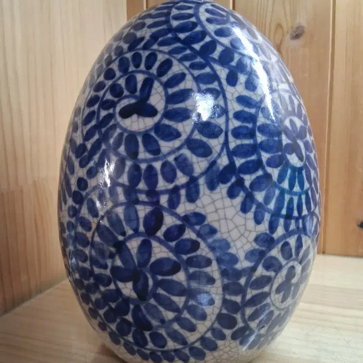 [BUNJANG] Japanese Blue and White Crackle Glaze Ceramic Vase / 일본 청화 크랙 도자기