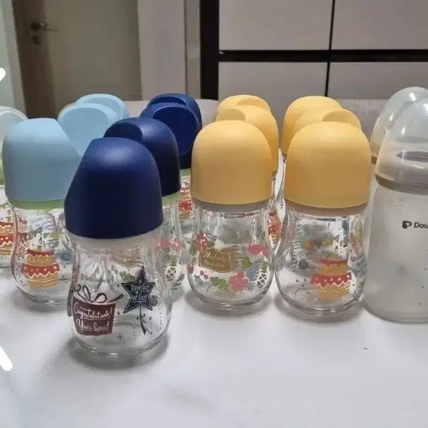 [BUNJANG] Double Heart Glass Baby Bottle 160ml (No Nipple) / 더블하트 유리젖병 160ml  노꼭지