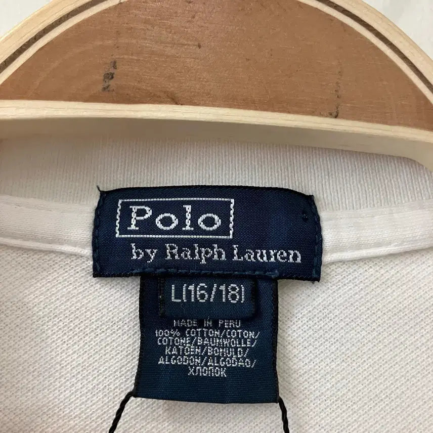 [BUNJANG] Polo Ralph Lauren Big Pony Long Sleeve Polo Shirt White / 35 폴로 빅포니 카라 롱슬리브 pk 화이트