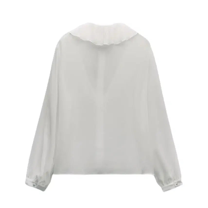 [BUNJANG] Zara Ribbon Frill See-through Blouse XS / ZARA 자라 리본 프릴 시스루 리본 블라우스 XS