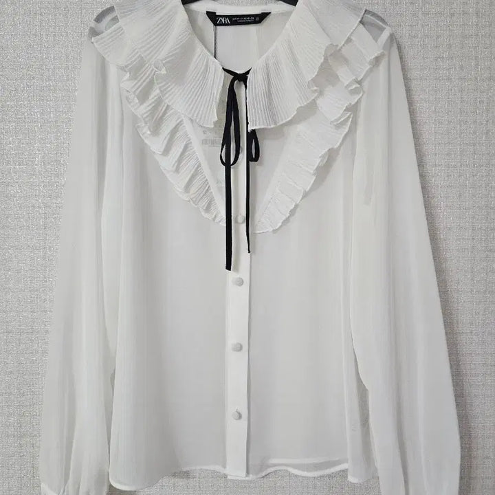 [BUNJANG] Zara Ribbon Frill See-through Blouse XS / ZARA 자라 리본 프릴 시스루 리본 블라우스 XS