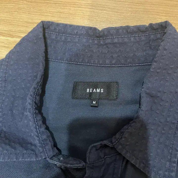 [BUNJANG] BEAMS 24SS Lace Detail Short Sleeve Shirt Dark Navy / BEAMS 빔즈 24SS 레이스 디테일 반팔 셔츠 다크네이비