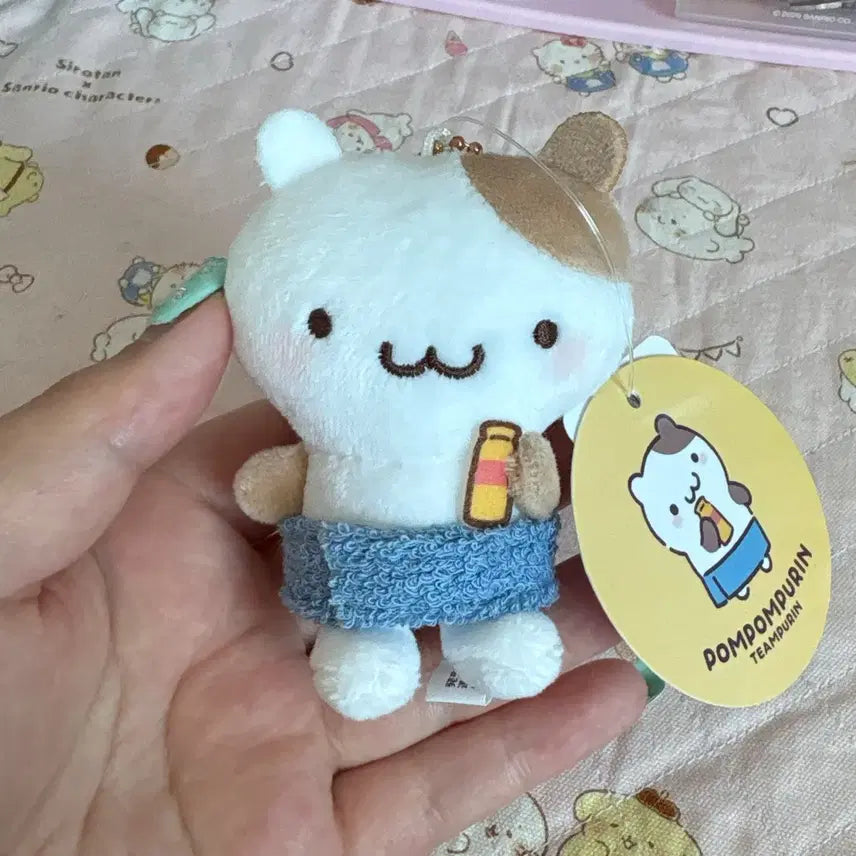 [BUNJANG] Sanrio Pompompurin Relax Time Plush Doll Keychain / 폼폼푸린 릴랙스 타임 무뉴구루미 머핀 인형 키링
