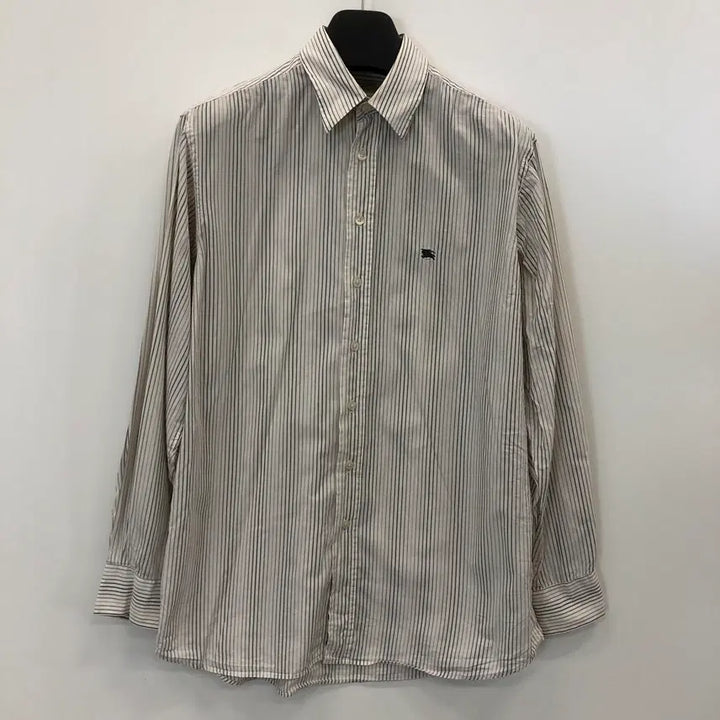 [BUNJANG] Burberry London Striped Cotton Shirt Medium / 버버리 런던 기사로고 스트라이프셔츠 M