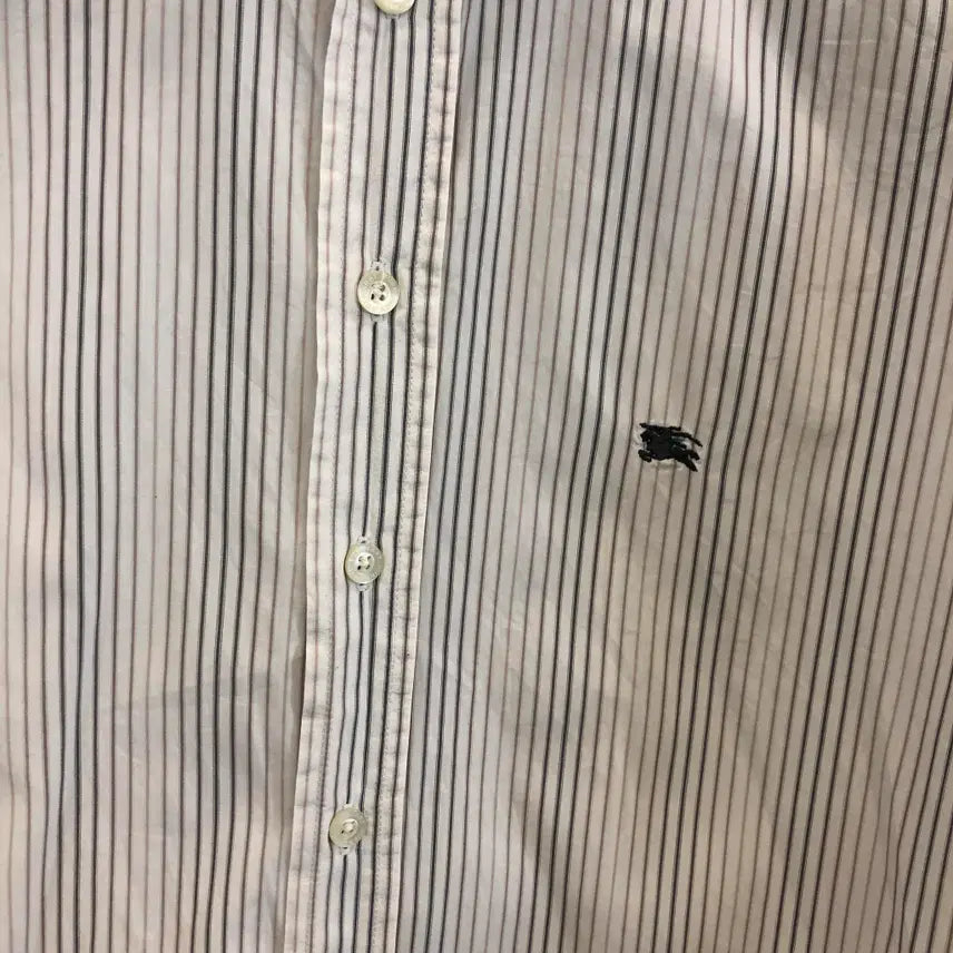[BUNJANG] Burberry London Striped Cotton Shirt Medium / 버버리 런던 기사로고 스트라이프셔츠 M