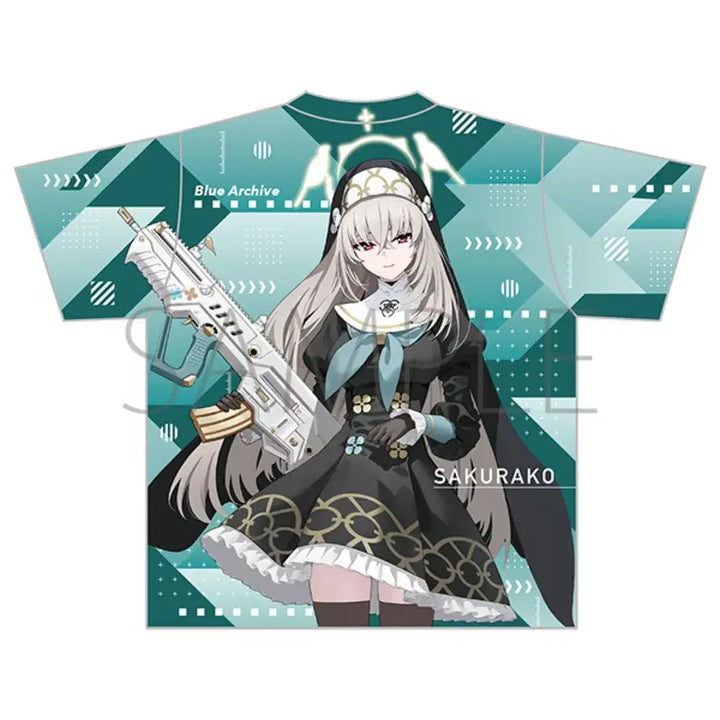 [BUNJANG] Blue Archive Akihabara Official Full Graphic T-Shirt - Utazumi Sakurako / 블루 아카이브 아키하바라 공식 풀 그래픽 티셔츠 - 우타즈미 사쿠라코