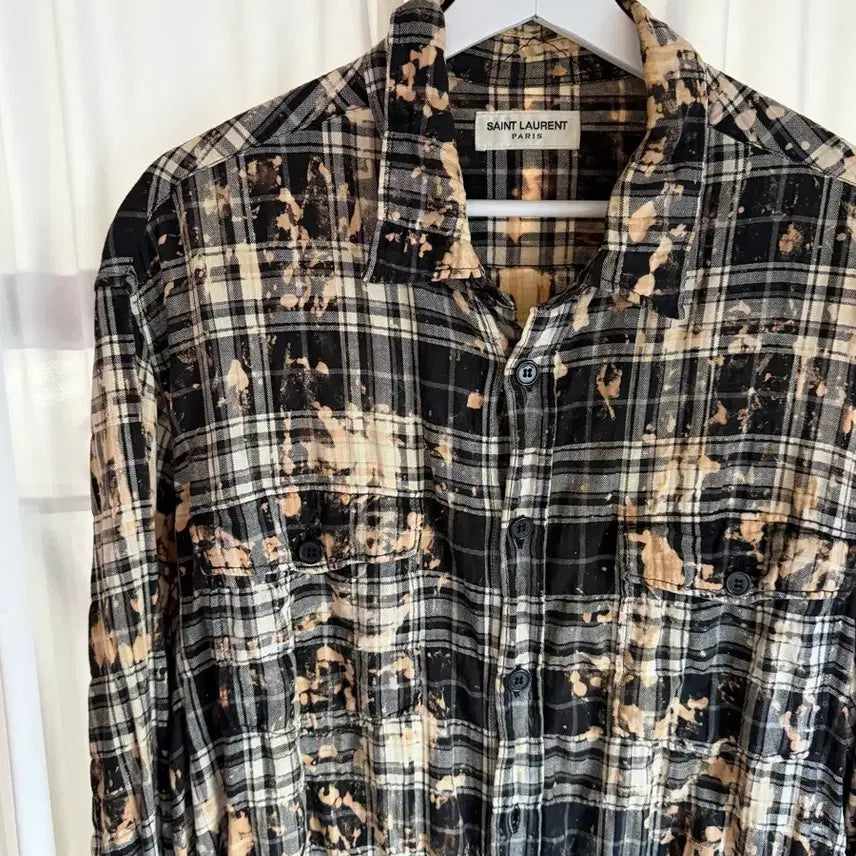 [BUNJANG] Saint Laurent Hedi Slimane Flannel Check Shirt / 생로랑 에디슬리먼 플란넬 체크 셔츠