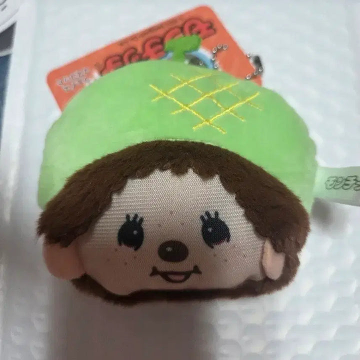 [BUNJANG] Monchhichi Melon Face Plush Keyring / 새상품:)몬치치 메론 얼굴 인형키링