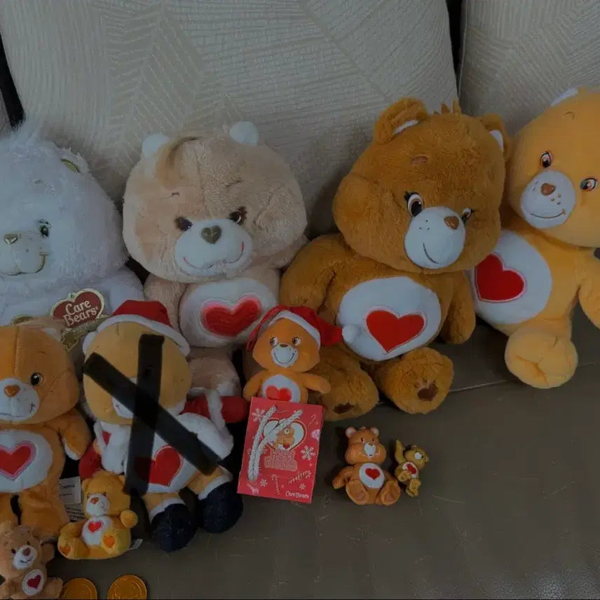 [BUNJANG] Vintage Care Bear Tenderheart Bear Plush Set / 빈티지 케어베어 고전인형 텐더하트베어 인형,피규어 판매