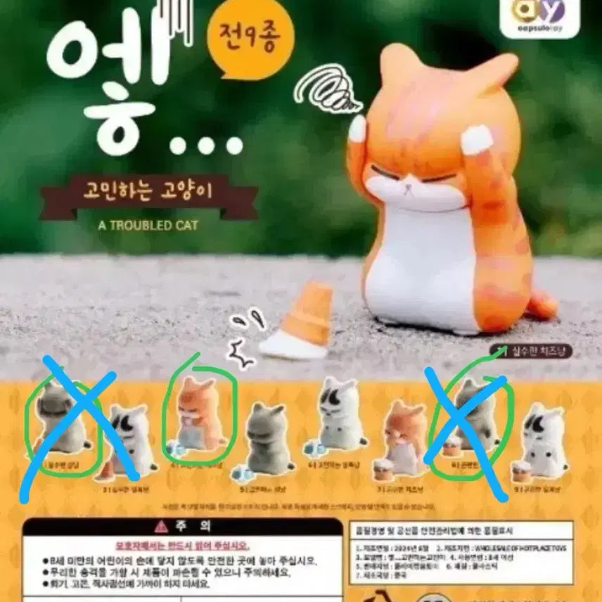 [SOLD OUT] 고민하는 고양이 가챠 치즈냥이