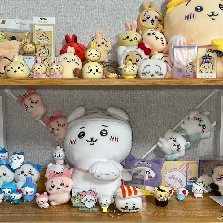 [BUNJANG] Chiikawa Racco, Hachiware, Momonga, Kurimanju Plush Set (Excluding Usagi) / 먼작귀 굿즈 판매 치이카와 우사기 제외 랏코 하치와레 모몽가 쿠리만쥬