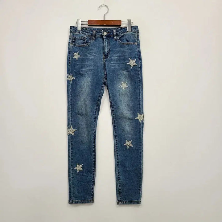 [SOLD OUT] 제시뉴욕 반짝이 스타 스톤 데님 팬츠/66/앨리스/1457