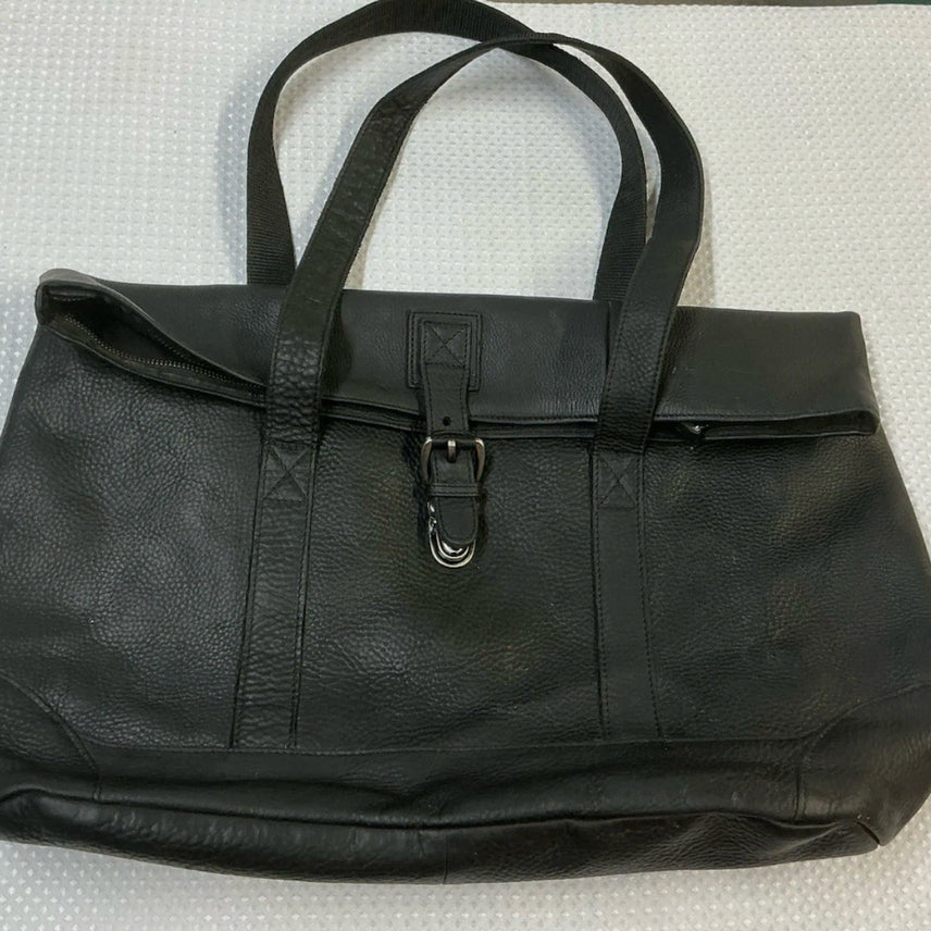 [BUNJANG] L.L.Bean Hardware Folding Leather Tote Bag Black / 엘엘빈 L.L.bean 하드웨어 폴딩 레더 토트백 가방 블랙