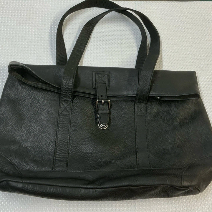 [BUNJANG] L.L.Bean Hardware Folding Leather Tote Bag Black / 엘엘빈 L.L.bean 하드웨어 폴딩 레더 토트백 가방 블랙