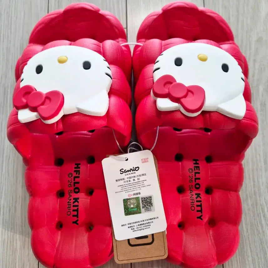[BUNJANG] Hello Kitty Slipper Sandals Pink Red Size 235 New / 헬로키티 슬리퍼 샌들 핑크 ,레드 235사이즈 새상품