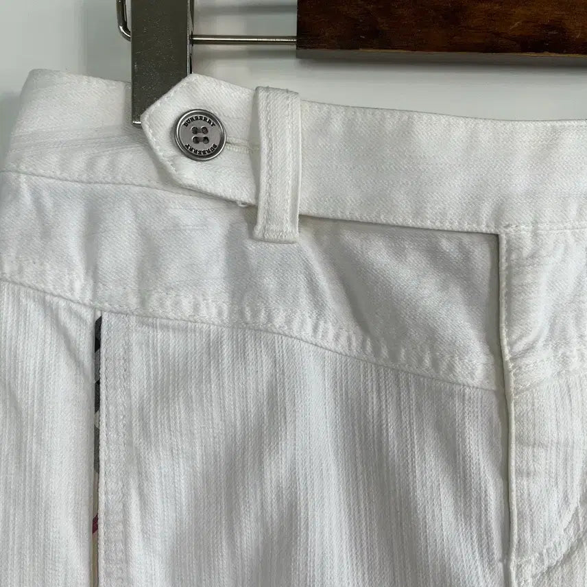 [BUNJANG] Burberry White Cotton Midi Skirt / 버버리 화이트 코튼 미디 스커트