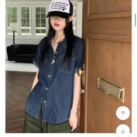 [SOLD OUT] 에이블리 데님 반팔 남방셔츠