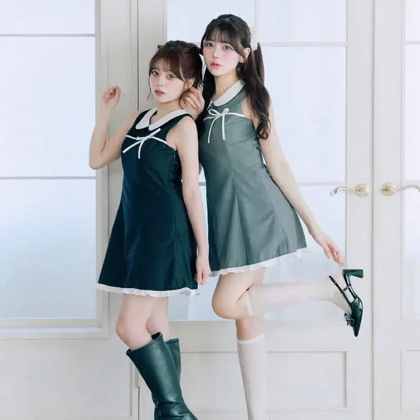 [BUNJANG] Belle Charme Pure Ribbon Mini Dress Black / 오늘까지만 판매 ) Belle Charme 일브 스나계 원피스 블랙