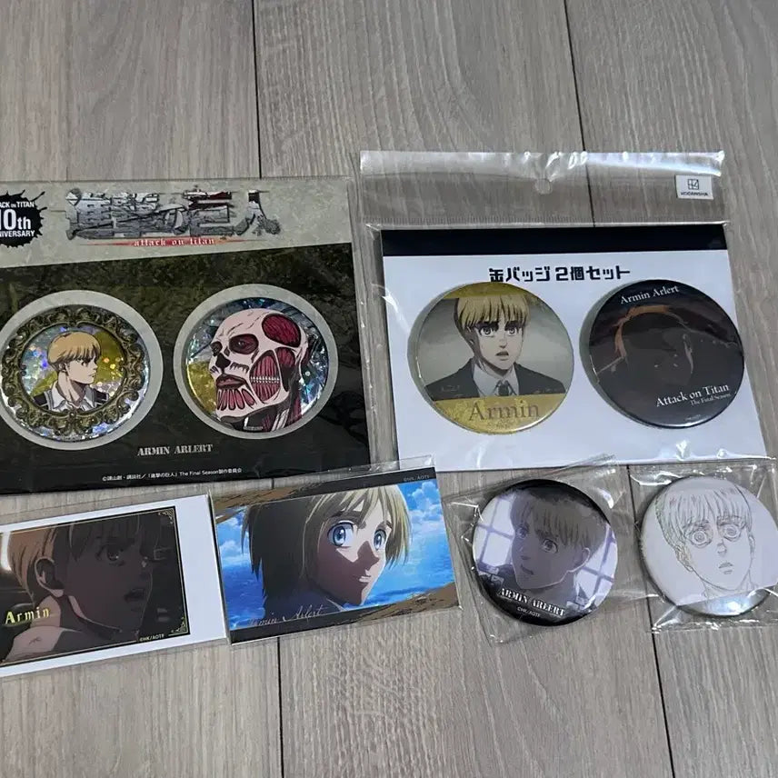 [BUNJANG] Attack on Titan Armin Can Badge Photocard Set / 진격의 거인 아르민 캔뱃지 포카