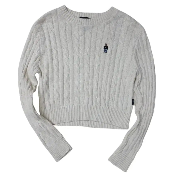 [BUNJANG] Frip Who.A.U Crop Cable Knit Ivory / [프립]S/후아유 크롭 케이블니트 아이보리
