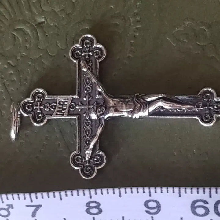 [BUNJANG] Silver 925 Jesus Engraved Cross Pendant / 십자가  펜던트