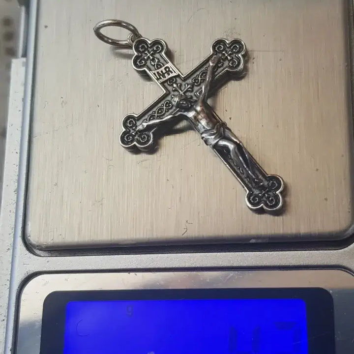 [BUNJANG] Silver 925 Jesus Engraved Cross Pendant / 십자가  펜던트