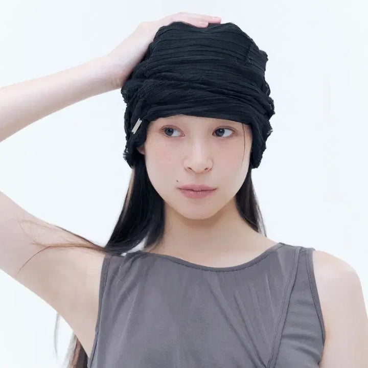 [BUNJANG] Miseki Seoul Sheer Turban Beanie / 미세키서울 쉬어 터번 비니 Sheer turban beanie