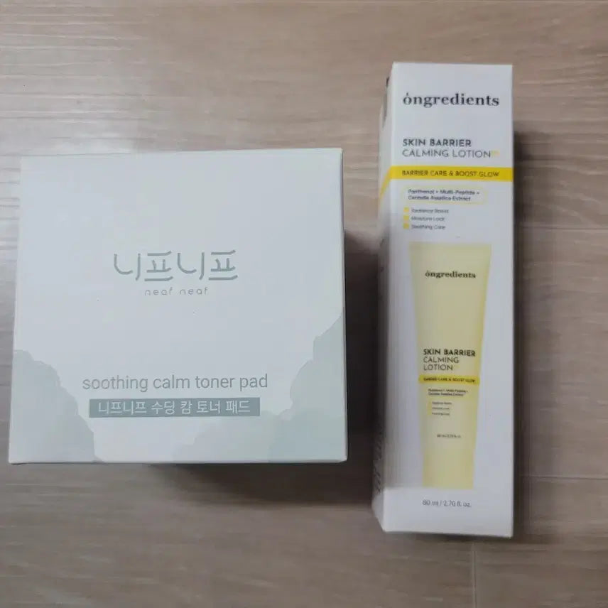 [BUNJANG] Nifnif Soothing Toner Pad &amp; Ongredients Calming Lotion Bundle Set / 일괄)니프니프 수딩토너패드 &amp; 온그리디언츠 카밍로션